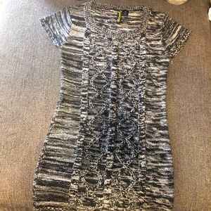 Red Paint black and white sweater dress.